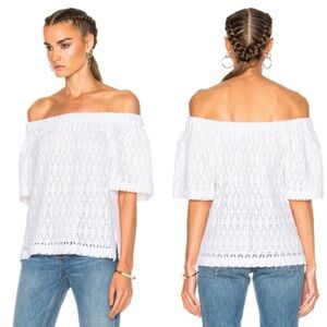 A.L.C. Cheyenne Crochet Lace Off The Shoulder Top White Size 2